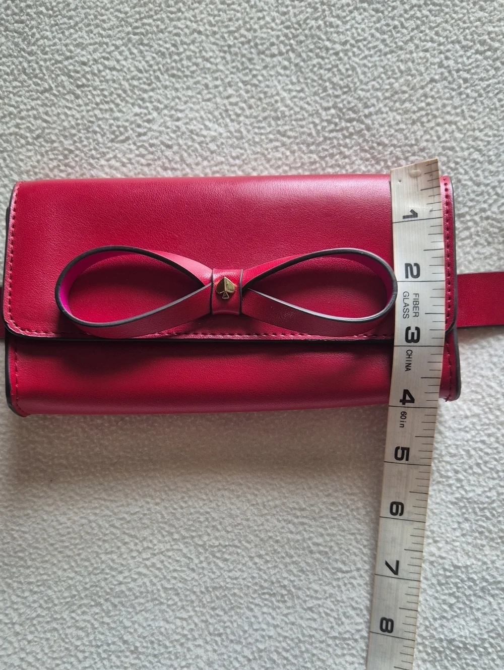 Kate Spade New York Leather Bow Belt Bag Color Red L/XL in BOX
